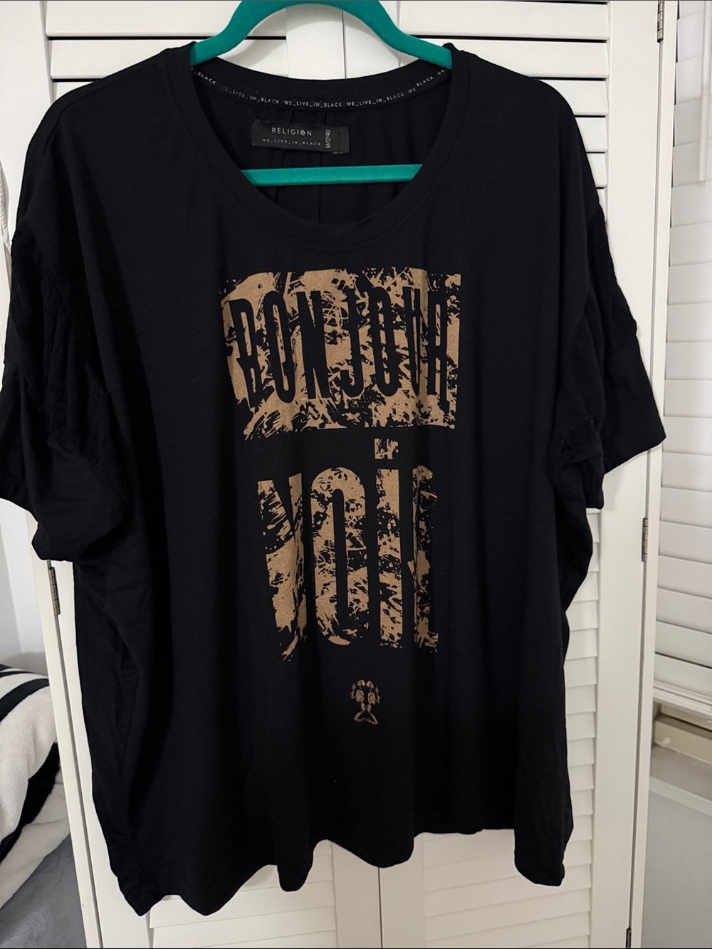 Religion - Black Graphic 'Bonjour Noir' Short Sleeve Tee